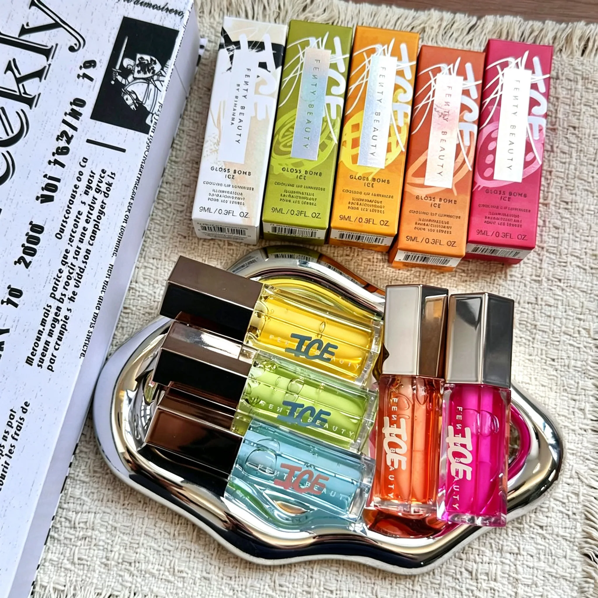Fenty Beauty Lip Makeup Multicolor Ice Cooling Lip Luminizer Lipstick Fruity Scent LipGloss Shine Non-Sticky Plumper Nourishing