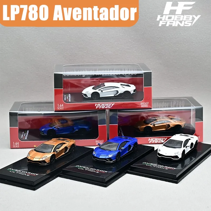 Hobby Fans 1/64 Lamborghini LP780 Aventador Alloy Motor Vehicle Toy Die-casting Metal Model Collection Boy's Christmas Gifts