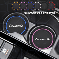 2pcs For Levante Logo GTS GT Ultima‌ Modena‌ F Tributo Car Badge Water Cup Holder Anti-slip Pad Mat Bottle Slot Coaster Styling