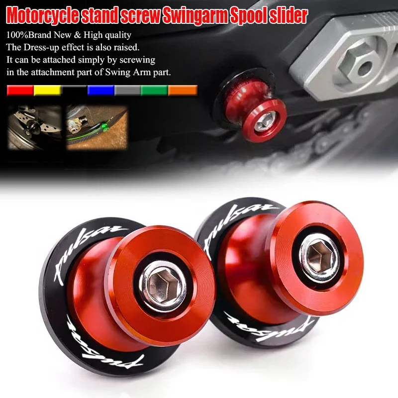 Para Bajaj Pulsar 200 NS/200 RS/200 AS 200RS 200NS 180 150 N250 Tapas de Válvula de Motocicleta M6, Bobinas de Basculante, Deslizadores y Tornillos de Soporte
