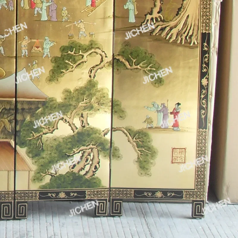 

Ручная роспись экрана, сложенная золотая перегородка, украшение для гостиной, кабинета, фон, стены, интернет-знаменитости LiveXXH