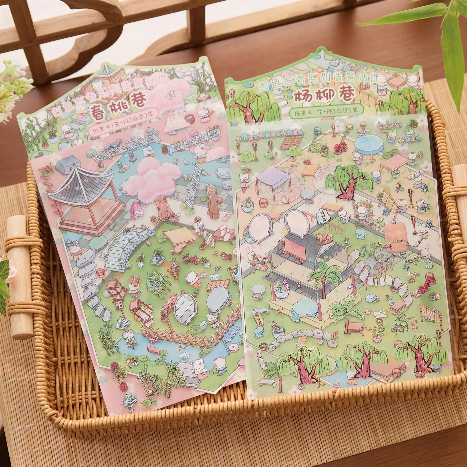 Plus Size 3D Cartoon Castle Town Landscape Sticker Scene DIY Game Scrapbook Sticker Festival Birthday Gift For student