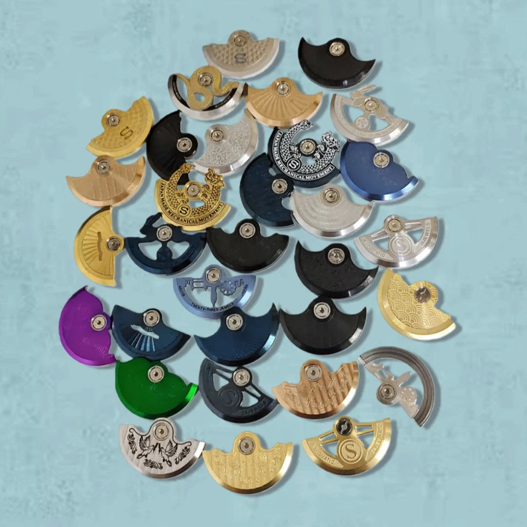 Blue Black Silver Rose Gold NH35 Movement Rotor Fit NH34 NH36 NH38 4R35 7S26 Movement Pendulum Oscillating Weight Hammer Rotor