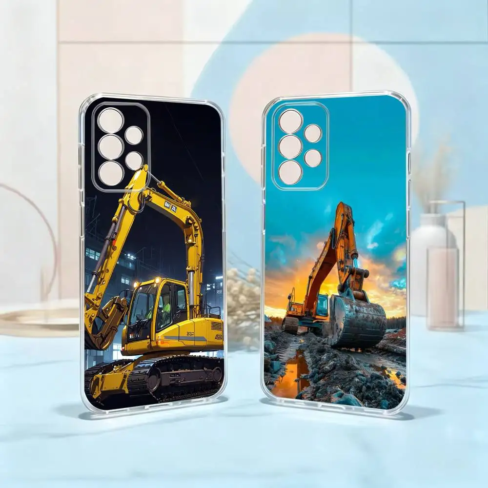 Cool Industrial Excavator  Phone Case Transparent Silicone Soft For Samsung S25,S24,S21,S22,S23,S30,Ultra,S20,Plus,Fe Gift