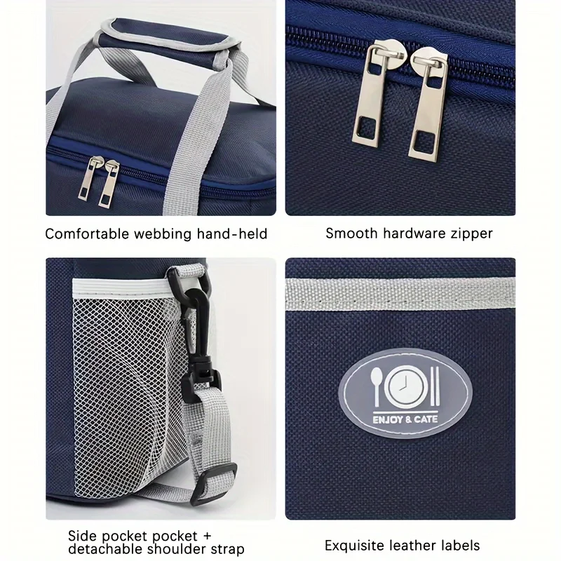 أكسفورد القماش حقيبة حمل الغداء حقيبة التخزين سميكة حقيبة كتف للمدرسة مكتب المطبخ تخزين المنزل منظمة الملحقات