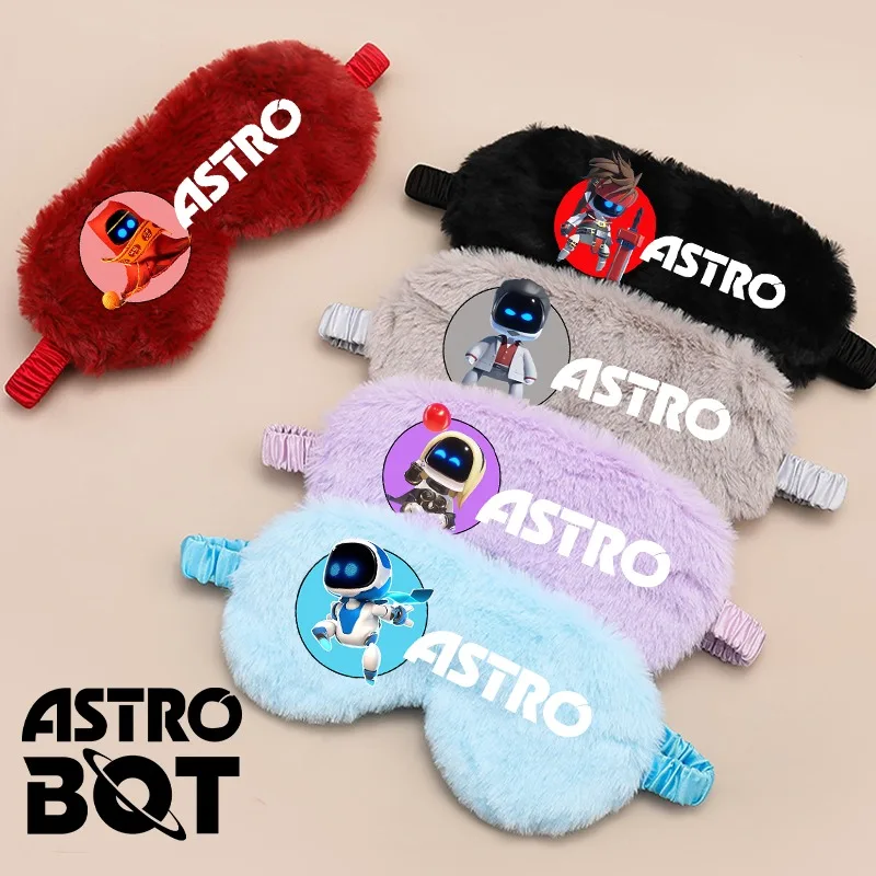 Astro Bot Sleeping Eye Mask Boy Reusable Blindfold Soft Plush Eye Masks Travel Plush Eyepatch Nap Health Eye Cover Kid Cute Gift