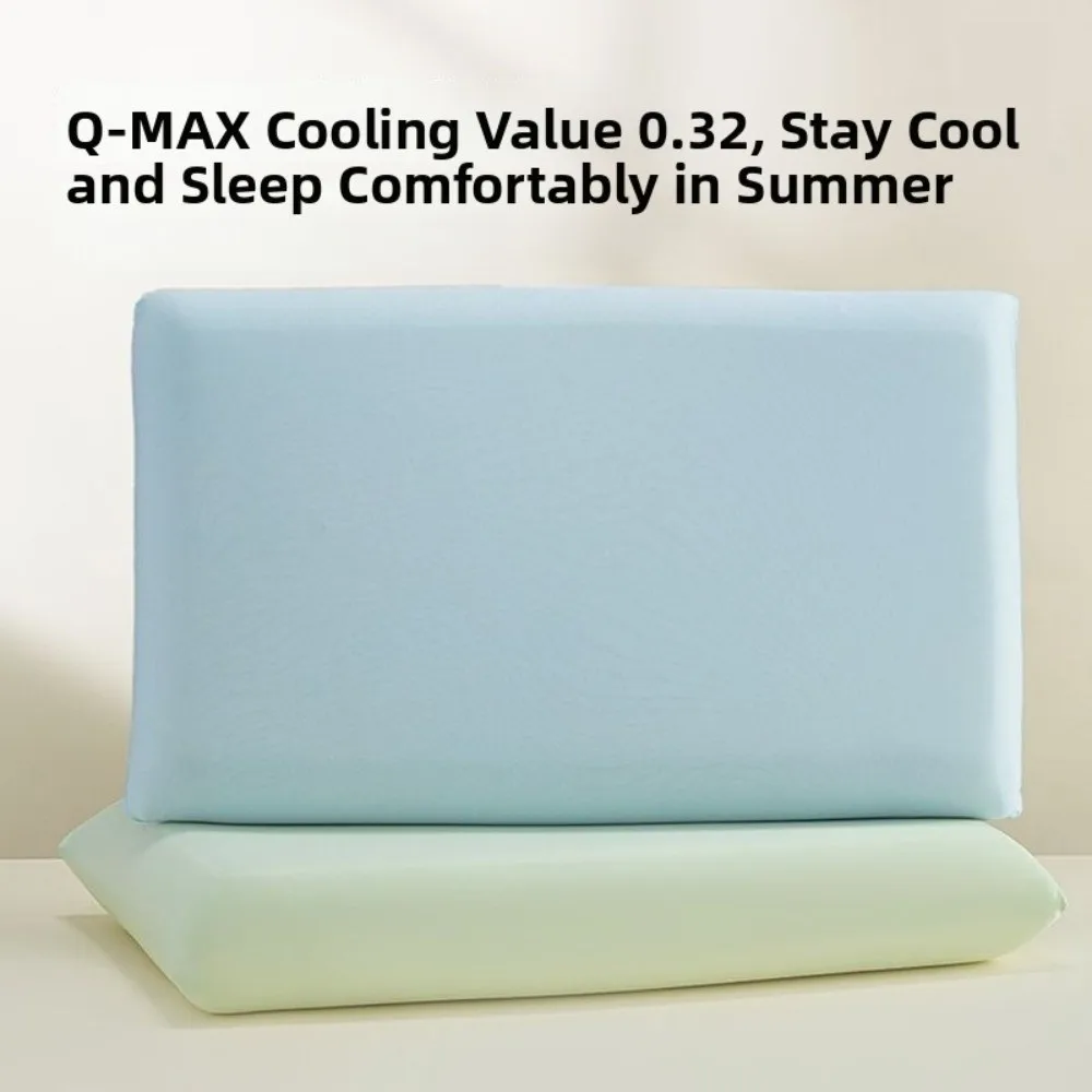 New Ice Feel Silk Pillowcase Polyester Hair Skin Care Silk Pillow Case Breathable 65x35 Thin Cushion Cover for Bedding