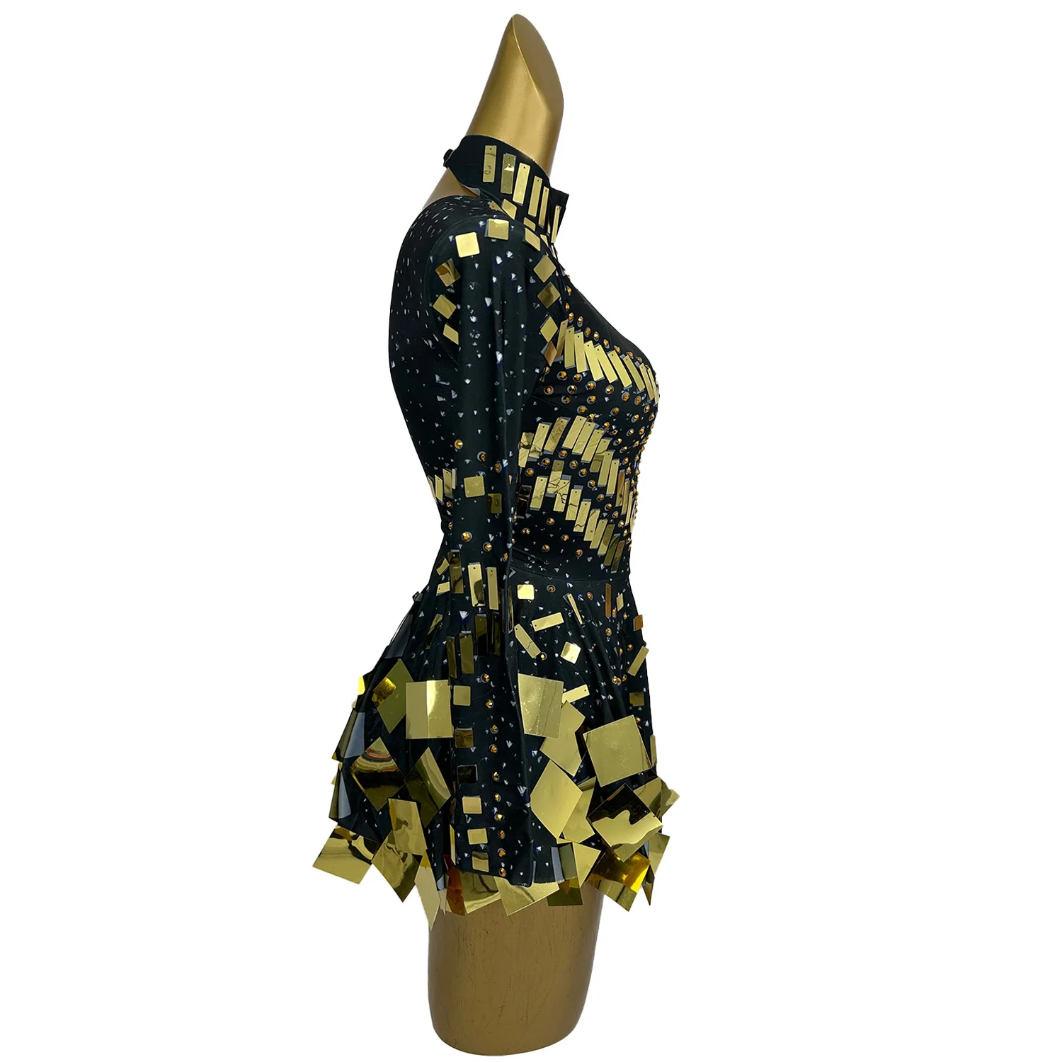 Flashing Sequins Slim Short Dress Celebrate Birthday Party Women One-piece Dress Singer Stage Wear Nightclub Prom Dress Xieshi