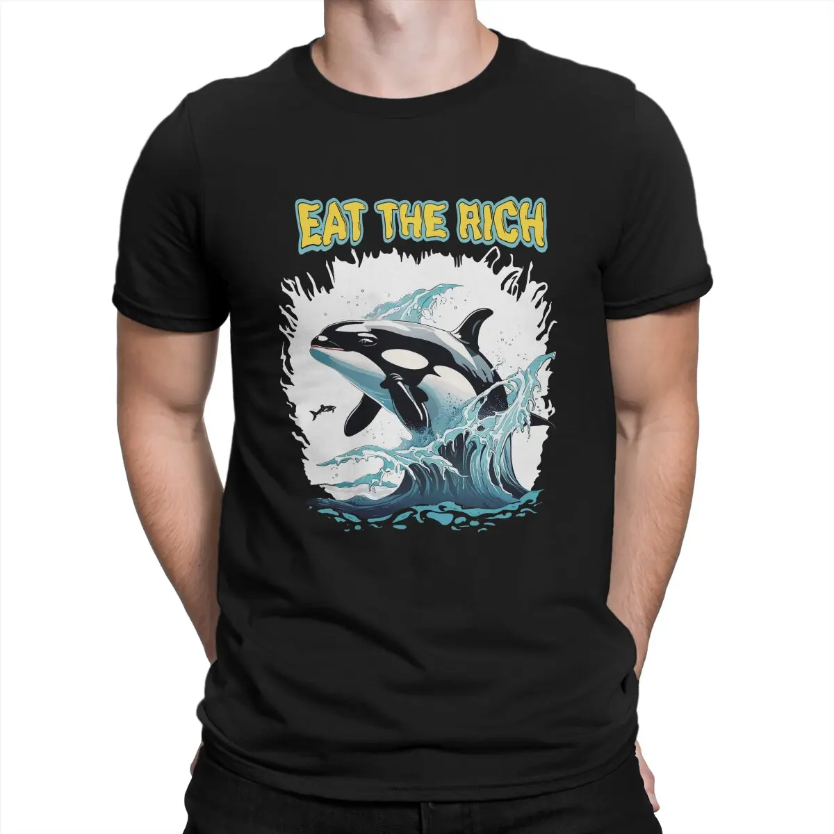 Men Eat The Rich Orca Funny MEME T Shirts Sink The Rich Cotton Clothes Awesome Short Sleeve Crewneck Tees Summer T-Shirt