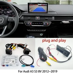 Car Trajectory Decoder box Reverse Camera For Audi A3 S3 8V 2012-2019 OEM Original Screen Upgrade Rear View Camera Plug and Play