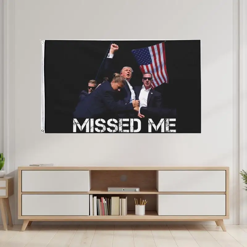 2024 Trump Flag President Flag for Garden 3x5ft Missed Me Flag Trump Outdoor Yard Flags Trump Fight 2024 Garden Flags