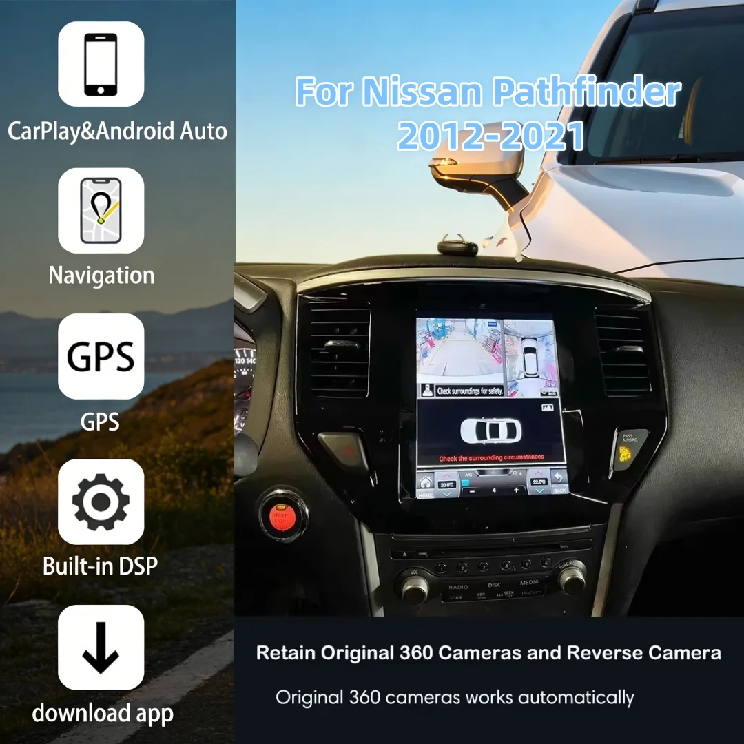 

For Nissan Pathfinder 2012-2021 Carplay Car Video Radio Android 14 Radio DVD Player Audio Multimedia GPS HD Touch Screen Radio
