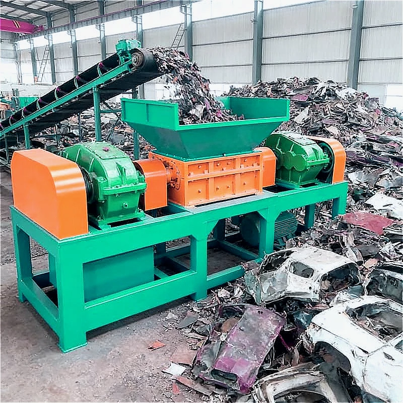 Rigid Plastic Shredder Industrial Shredder Double-Shaft Thick Walled Parts Crates Drums Pails Heavy Duty Operation Customized