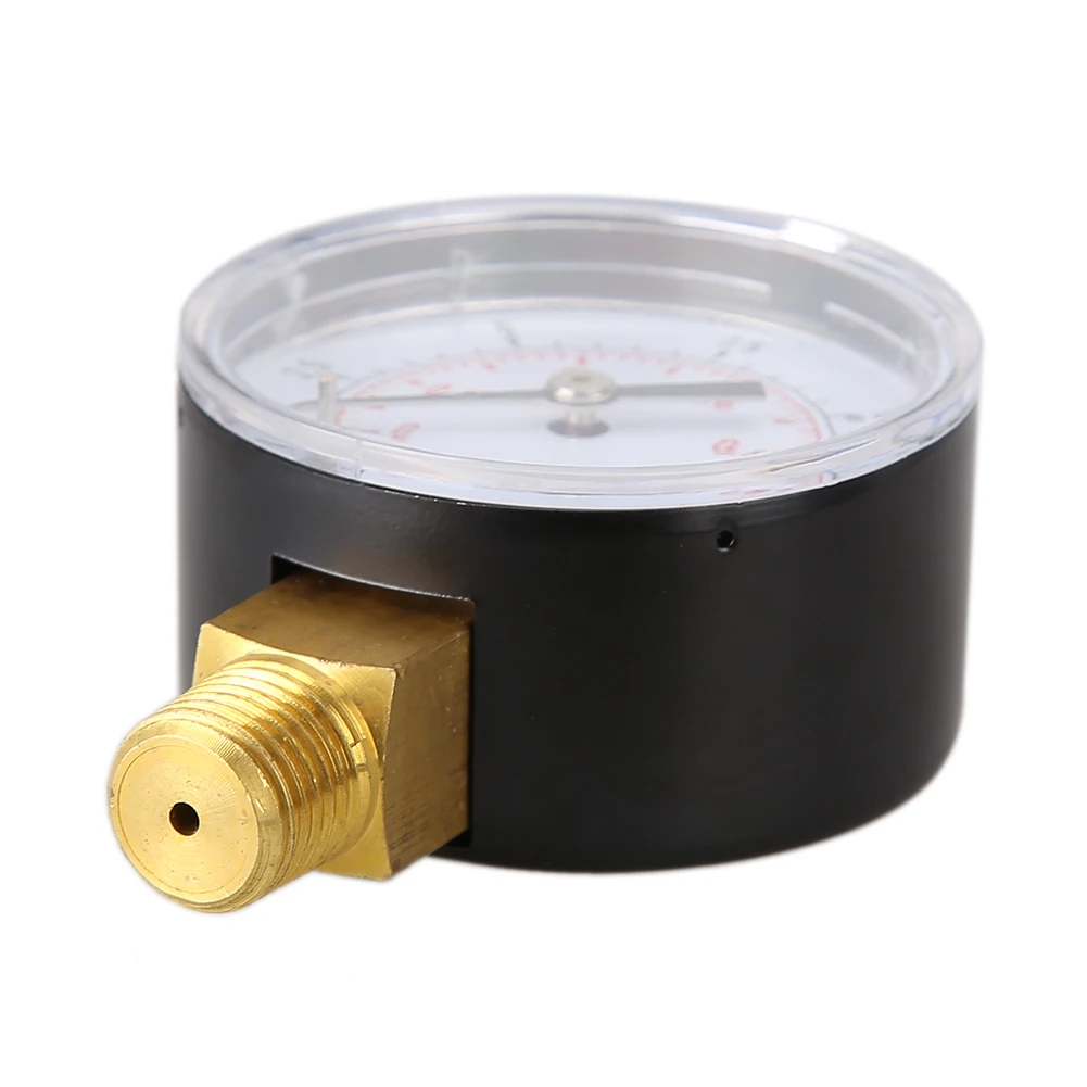50mm 0-15 PSI 저압 게이지 1/4 BSPT 하단 장착형 수압 게이지 공기압 게이지 (공기, 가스, 물, 연료, 액체용)