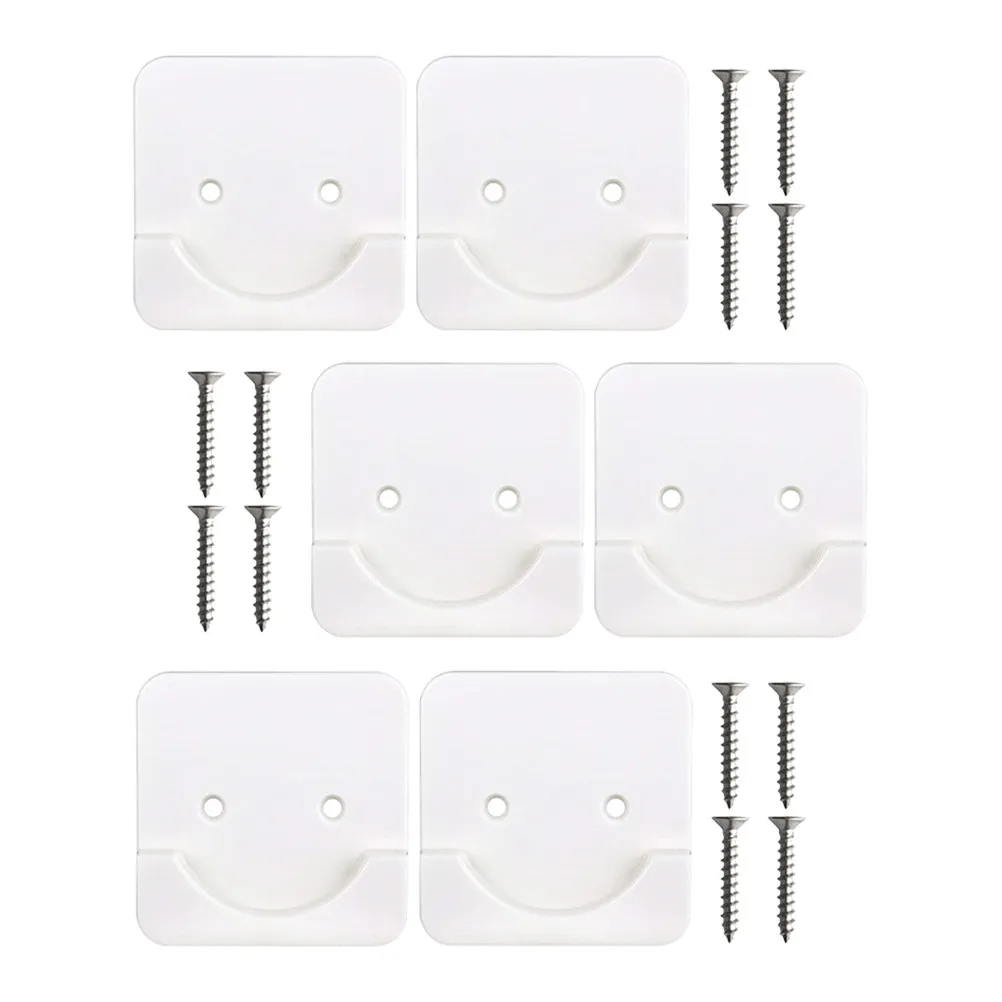 6Pcs Non-Slip Adhesive Shower Curtain Rod Holder Heavy Duty Wall Mounted Retainer for Bathroom Kitchen Office Home