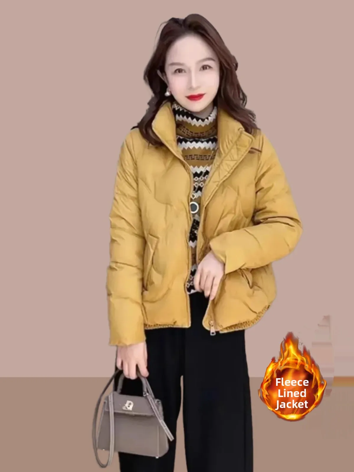 

Осенне-зимняя женская легкая стеганая куртка с капюшоном и ромбовидным узором, модное короткое хлопковое пальто