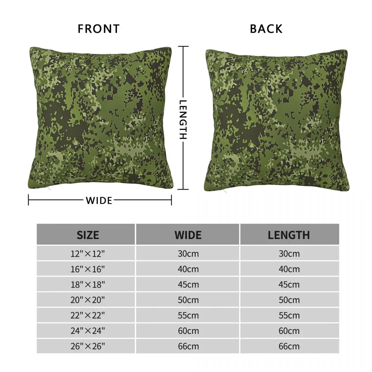 Danish Forest Military Camouflage Square Pillowcase Polyester Linen Velvet Creative Zip Decor Pillow Case Sofa Cushion Cover 18