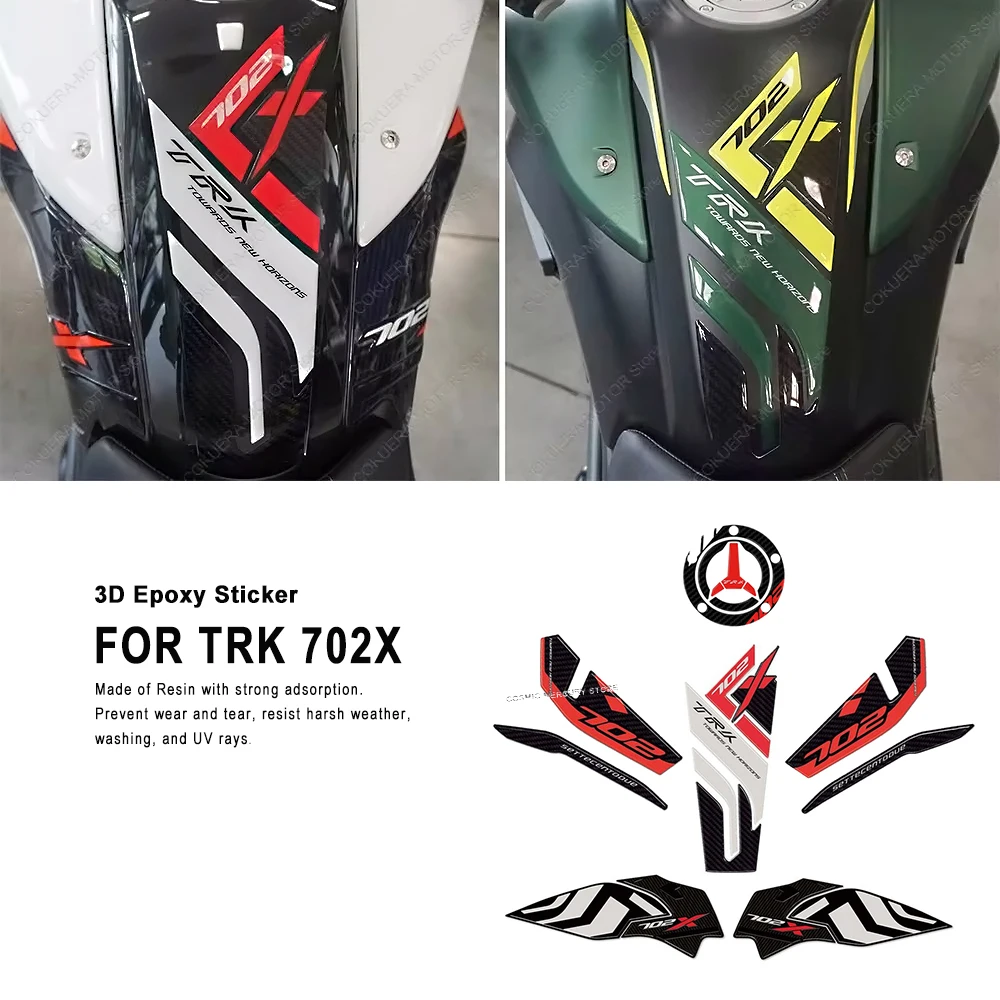 

For Benelli TRK 702 TRK 702X 2023 3D Gel Epoxy Sticker Motorcycle Accessories Handles Guard Sticker Kit Tank Pad