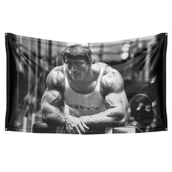 Arnold Schwarzenegger Flag Gym Tapestry Funny Poster Banne 3X5FT For Decoration Bedroom Room Dorm Wall With Four Brass Grommets