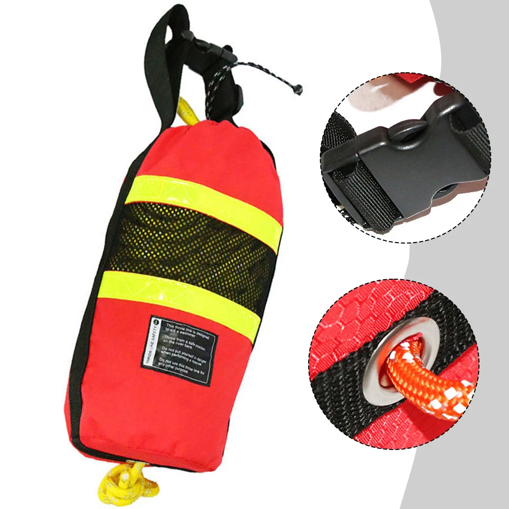 Overwater Floating Rope Nylon Lightweight 65ft Throwing Bag With Reflective Rope Line Bag  For Rescue Kayaking Accessories