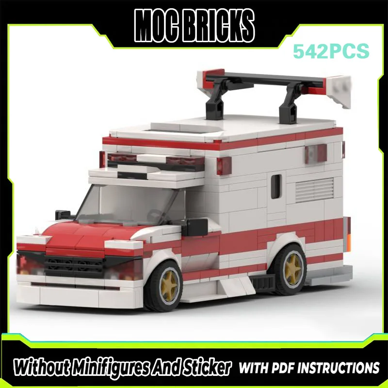 

Urban Rescue Vehicles Model MOC Building Bricks White Ambulance Modular Technology Gifts Holiday Assemble Children Toys Suit