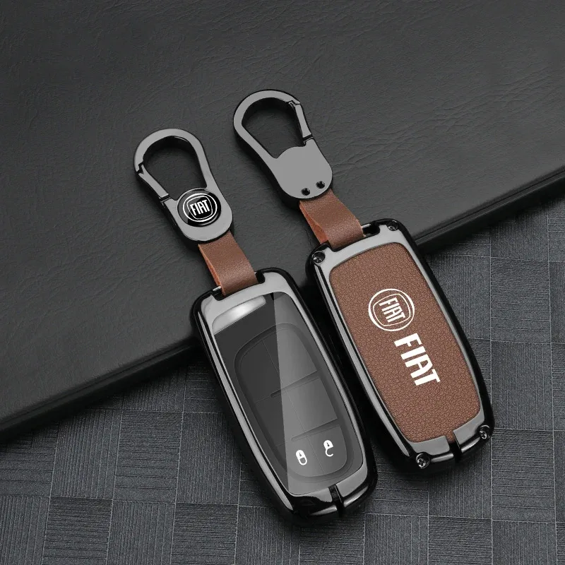 

Leather Fiat Car Key Fob Case Cover Shell For Fiat Freemont 2018 500X 500 500L Remote Keychain Holder Protector Auto Accessories