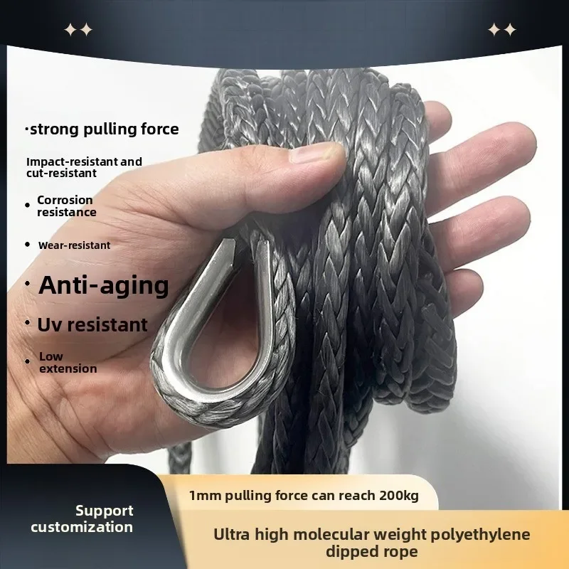 High‑Strength UHMWPE Wire Rope, Corrosion‑Resistant, Outdoor Safety Tow & Winch Rope for Film Flying