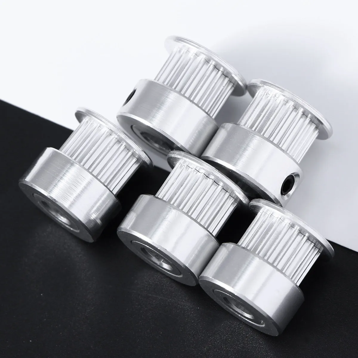 

Комплект из 5 алюминиевых синхронных шкивов 2GT 20T с валом 5 мм и шириной 6 мм для ремня GT2, для 3D-принтеров и DIY-проектов, комплект для модернизации 3D-принтеров