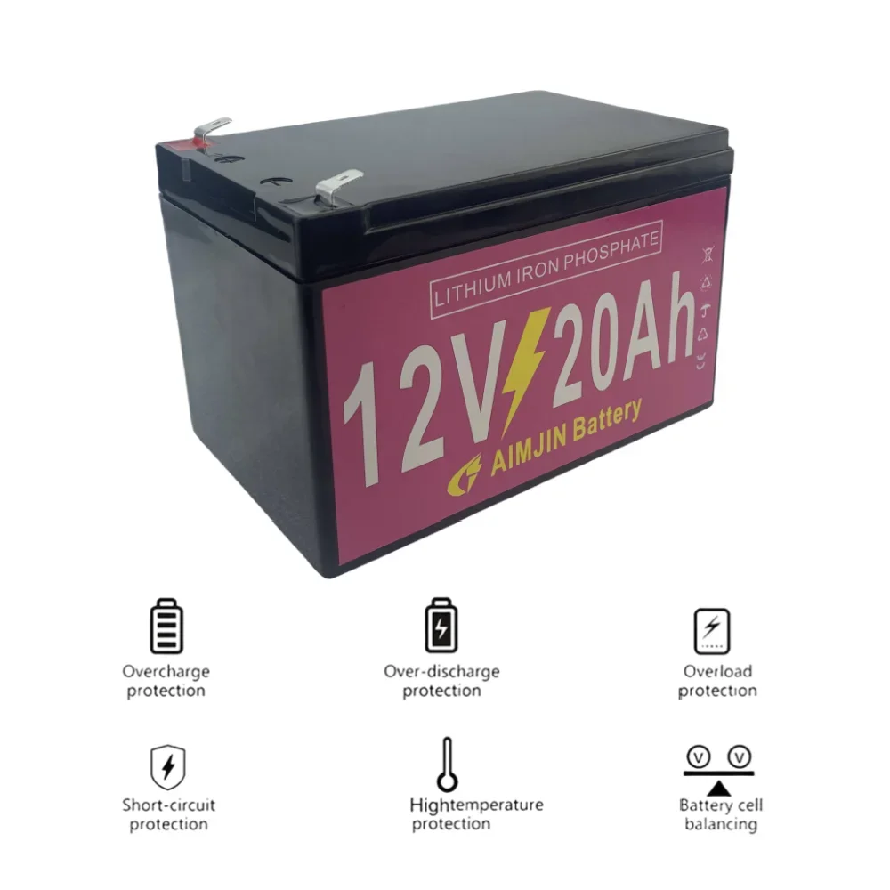 100% New 12V 20Ah LiFePO4 Lithium Iron Phosphate Battery  Rechargeable Battery Pack for Kids eElectric Cars toy Sprayer