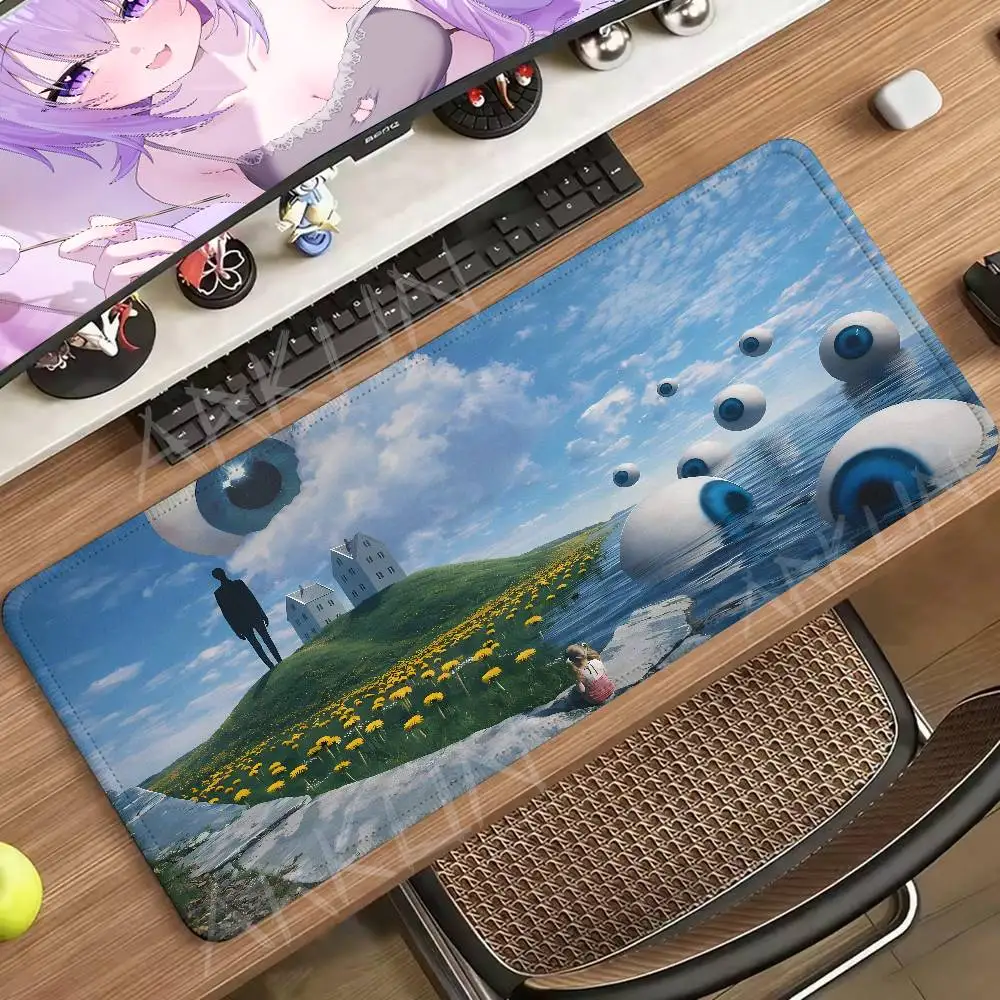 Weirdcore Dreamcore Mouse Pad Surreal Eyeball Art Desk Mat Liminal Space Aesthetic Gaming Mousepad Desk Decor XXL Mat