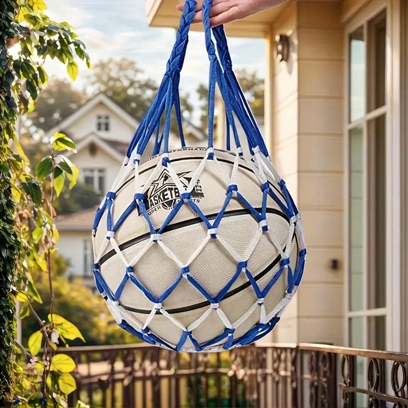 حقيبة شبكية لكرة السلة وكرة القدم من النايلون شديدة التحمل - مساحة تخزين كبيرة برباط لصالة الألعاب الرياضية والخارجية |   متين ومتعدد الألوان