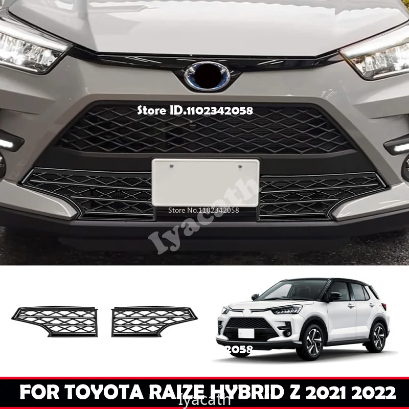 FOR TOYOTA RAIZE HYBRID Z 2021 2022 2023 Car Front Grille Middle Net Pure Electric Extended Range Version Insect-proof Net Trim