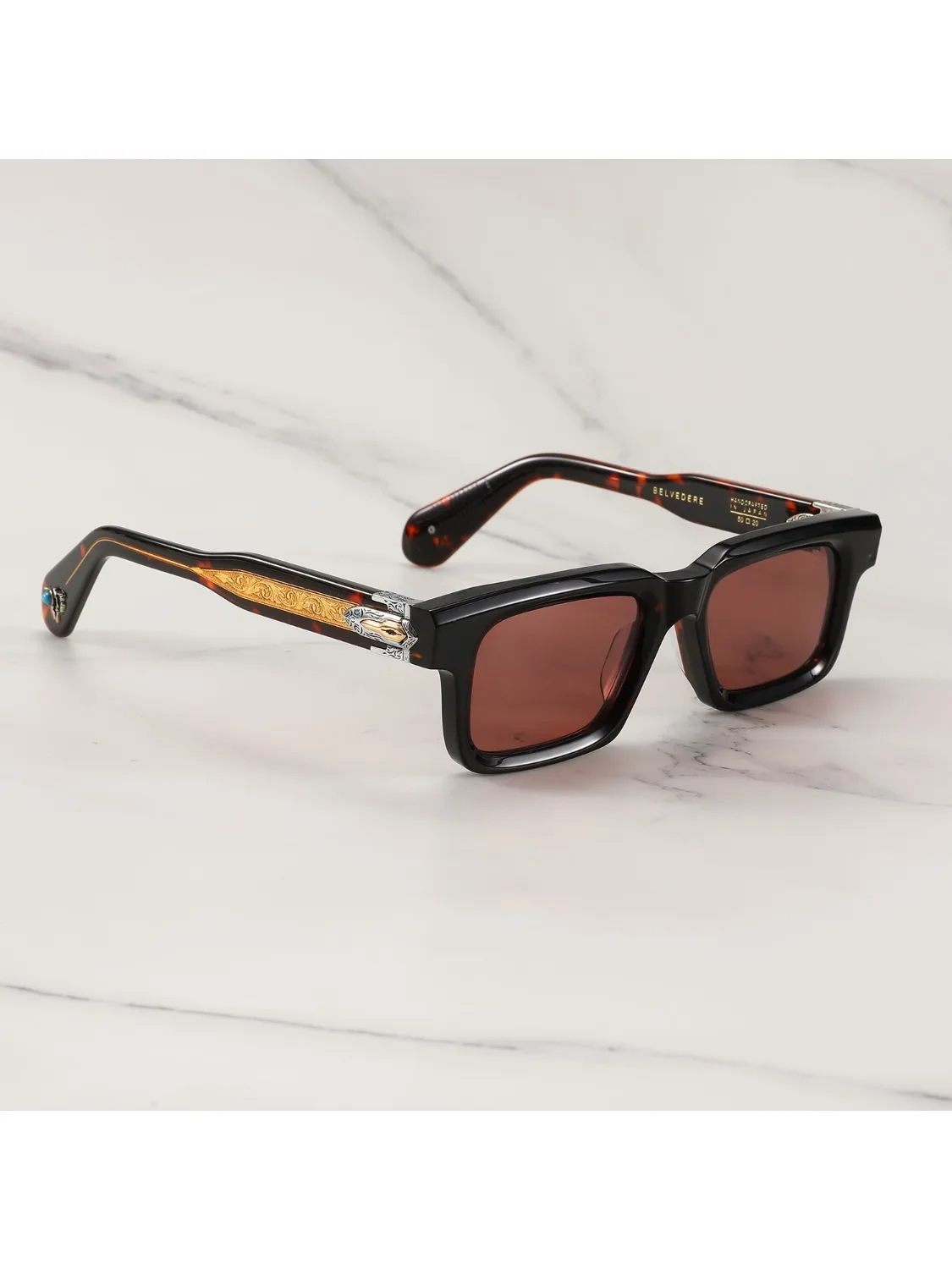 JMM BELVEDERE Business Handgemaakte Zonnebril Vrouwen Luxe Vierkante Dikke Acetaat Designer Lentes De Sol Mujer heren Zonnebril - afbeelding 2