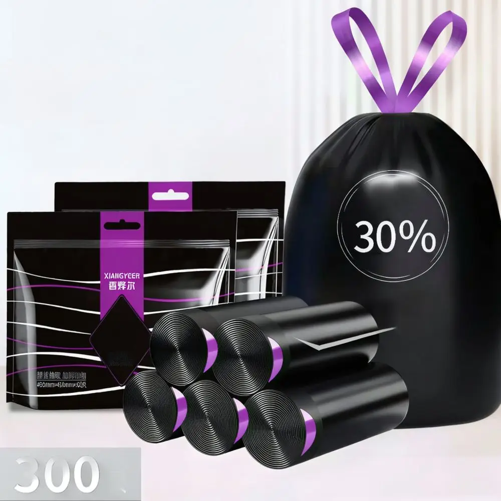Heavy Duty Waste Management Bags Drawstring Trash Liners Thickened Garbage Storage For Kitchen Bathroom Home Cleaning