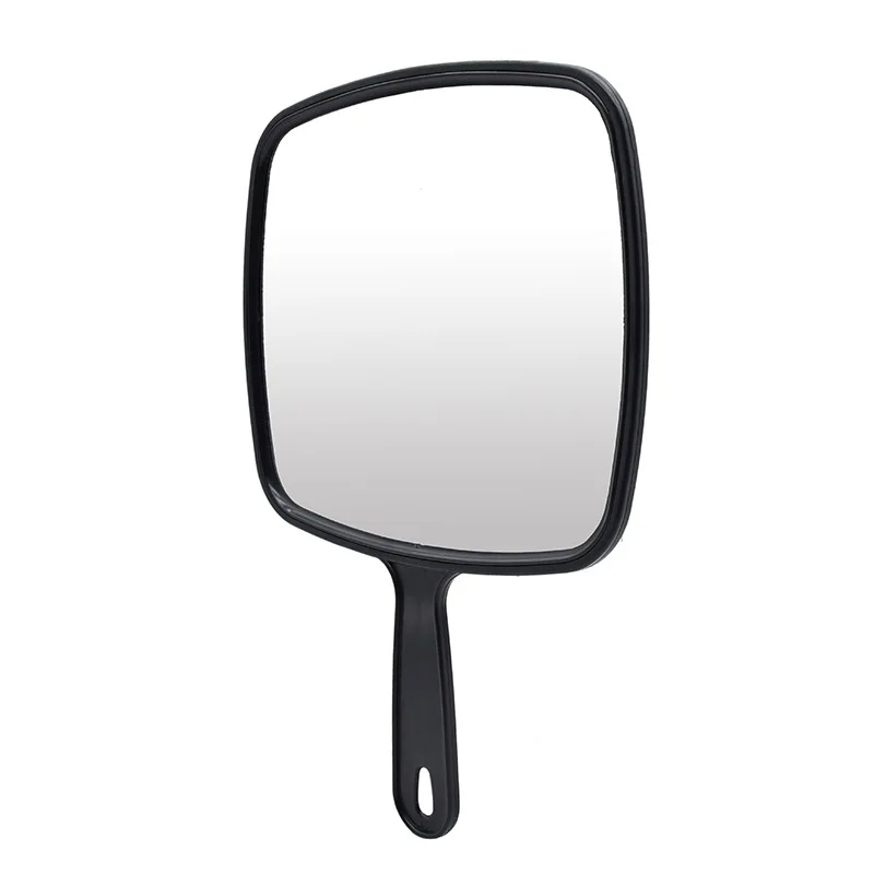 Miroir de coiffeur professionnel avec poignée, miroir à main pratique pour salon de coiffure à domicile, noir