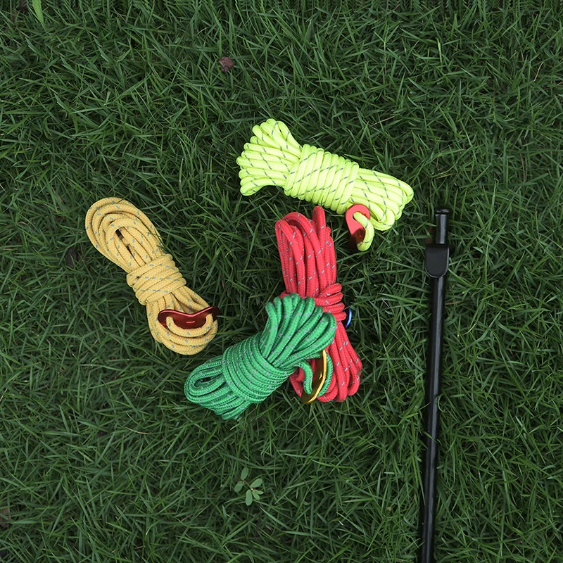 حبل تخييم سميك قوي للغاية في الهواء الطلق ، إكسسوارات خيمة مقاومة للرياح ، 4m ، 4m #4