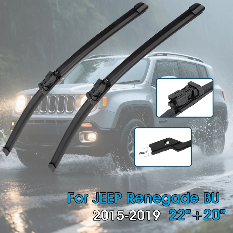 

Автомобильные щетки стеклоочистителя 22 "+ 20" для Jeep Renegade BU 2015-2019, лобовое стекло, щетки переднего окна, автомобильные аксессуары
