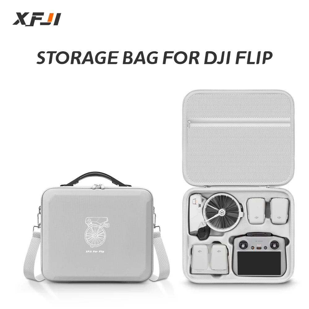 

Портативный чехол XFJI для DJI Flip, коробка для хранения, жесткий чехол, аксессуары для дронов, дорожная сумка DJI Flip, брызгозащищенная сумка из искусственной кожи