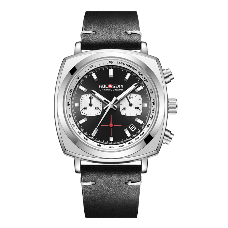 Men's Multi-Functional Leather Watch