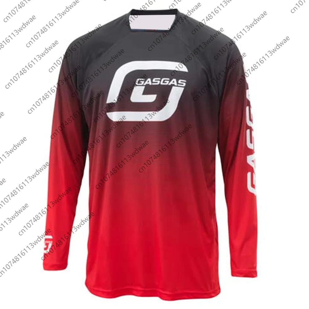 GASGAS Herren Motocross-Trikot G-Logo Schnelltrocknend Mesh Langlebiges MX-Rennshirt Offroad-Dirt-Bike-Oberteil für Motocross-Fahrer
