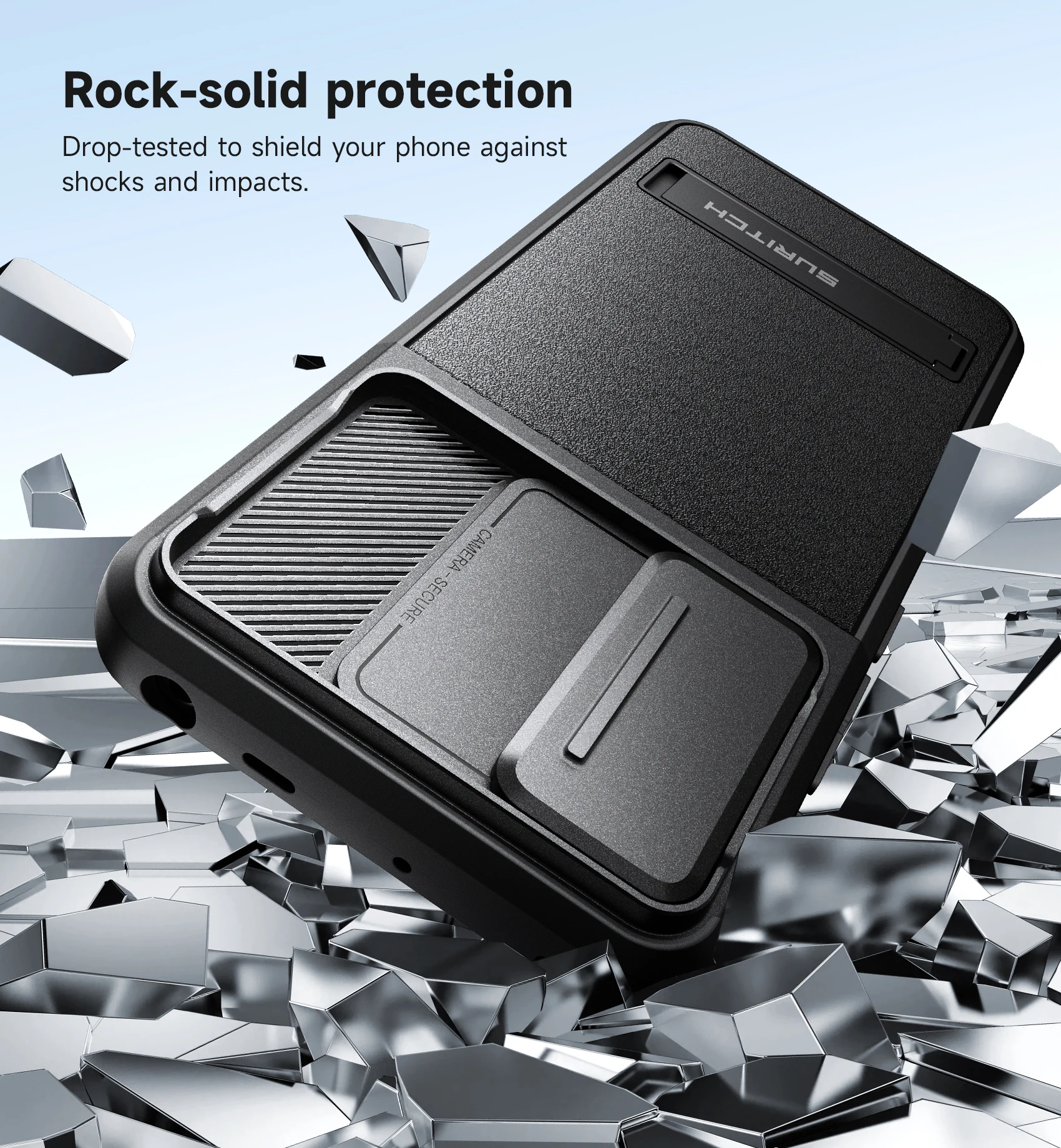 SURITCH For Redmi Note 13 Pro 5G / Poco X6 5G with Stand Camera Protection Slide Camera Cover Shockproof Case Protective Cover