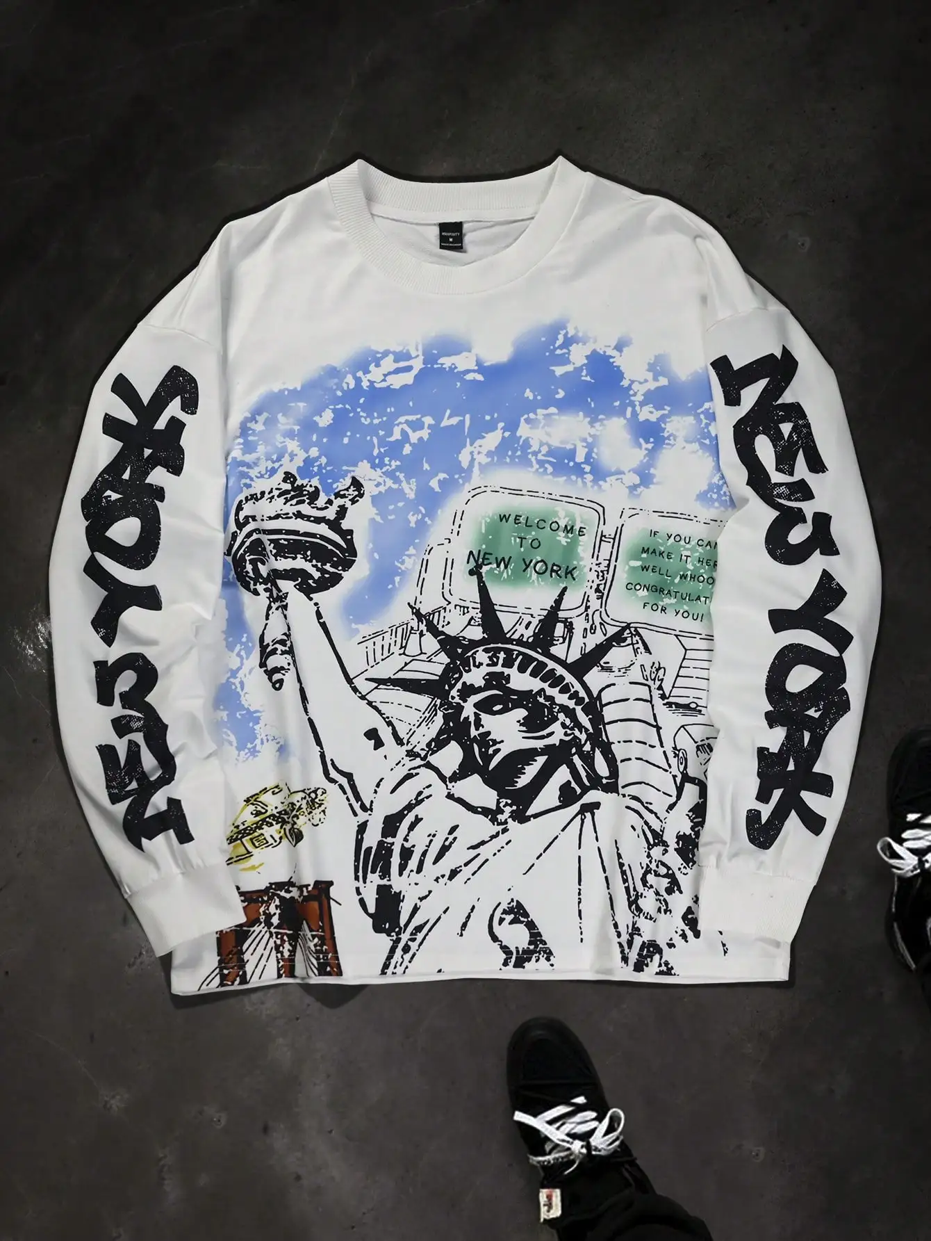 

Spring and Autumn Men's Statue Pattern 3D Printed T-shirt Simple Fashion Casual Long-sleeved T-shirt, Suitable for Daily Wear