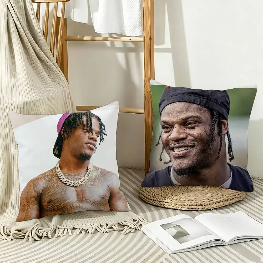 American Football L-Lamar Jackson Pillow Case Pattern Printed Pillowcase For Living Room Sofa Cushion Cover