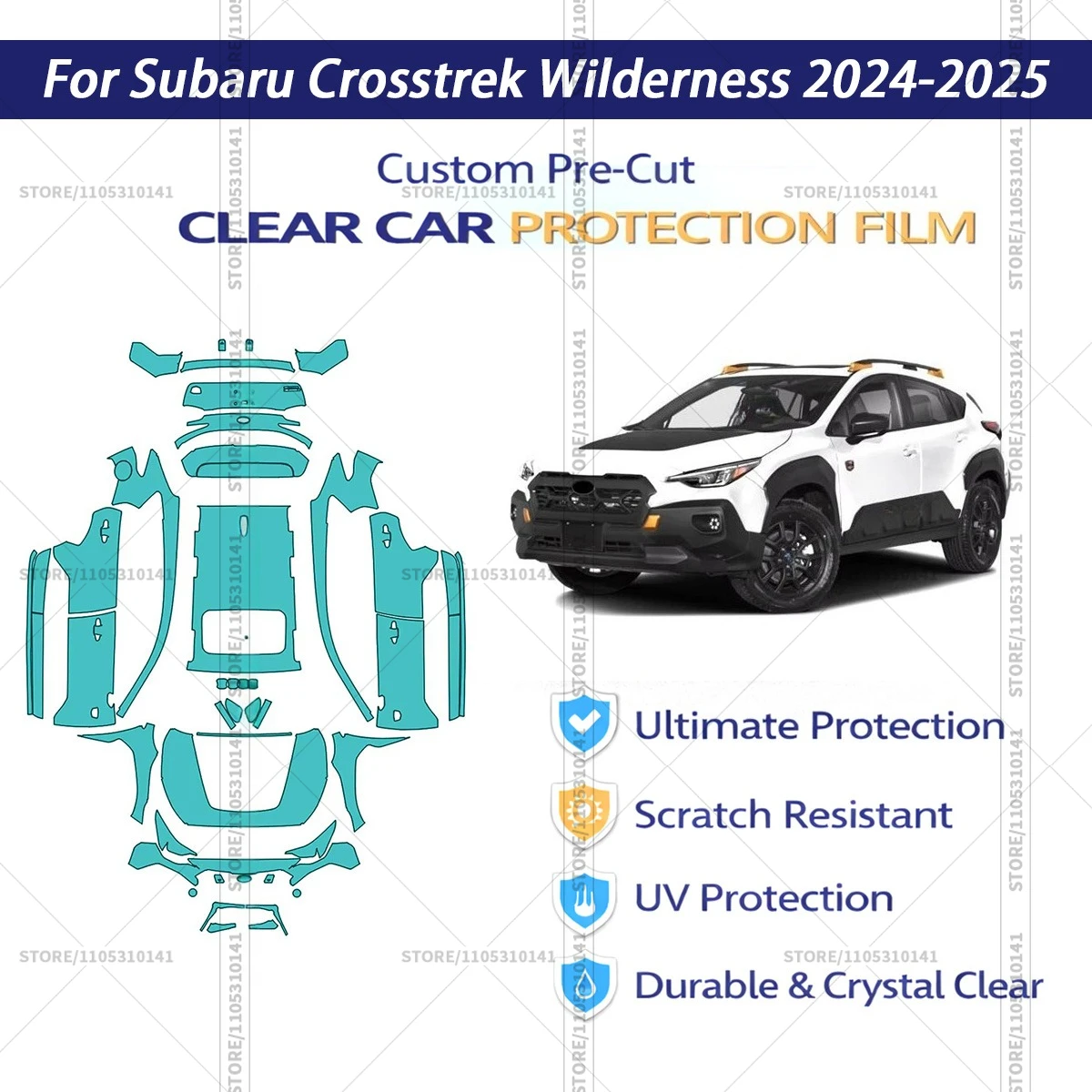 

For Subaru-Crosstrek-Wilderness-2024-2025 Pre-Cut Paint Protection Film PPF Transparent Car Film Automotive PPF Full Vehicle