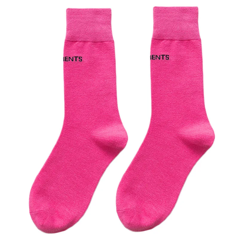 Rose Red Word Mother and Daughter Socks Medium Tube Socks Network Red Sports Pure Cotton Spring and Autumn Couple Socks