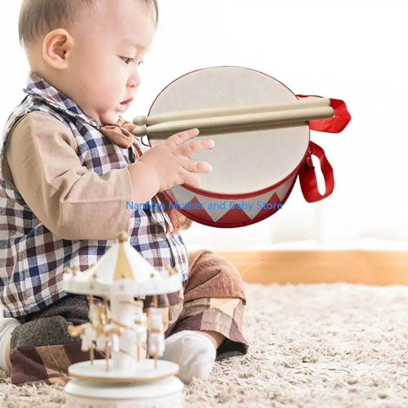 Kids Wooden Music Instrument Toy Drum Sensory Percussion Musical Education Toy