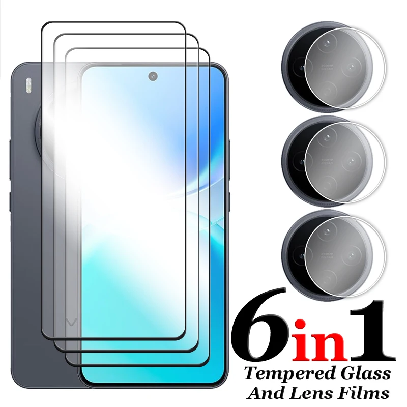 

6in1 For Vivo Y500 Pro Glass For Vivo Y500 Pro Tempered Glass 2.5D Full Cover Screen Protector For Vivo Y500 Pro Lens Film