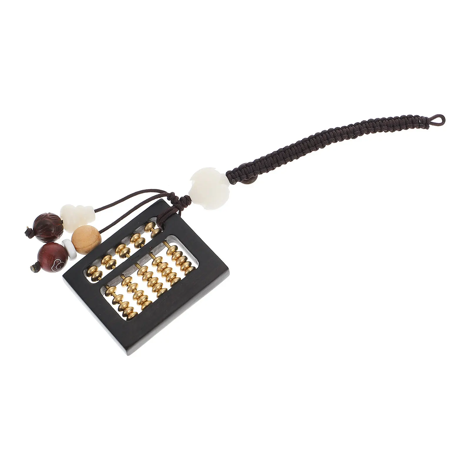 

Ebony Carved Small Abacus Pendant Keychain Retro Bag Decor Vintage Design Phone Chain Accessory DIY Key Pendant