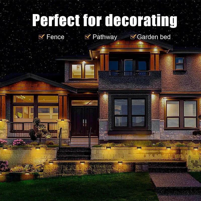 4PCS Garden Lights Outdoor Solar IP65 Waterproof Solar Powered Street Lamp 0 Electricity Cost 8-12h Runtime Motion Sensor Led image 6