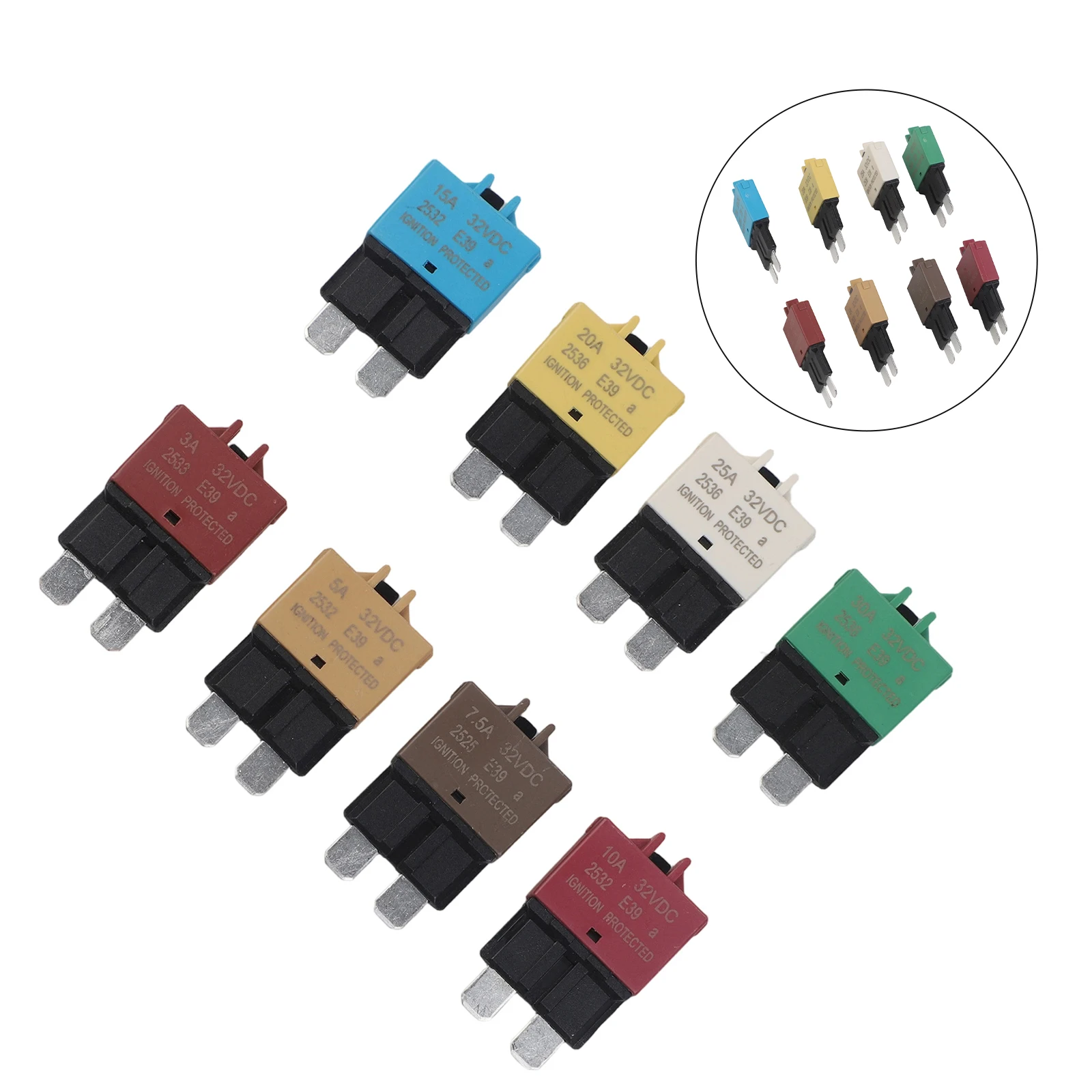 For Marine For RV Circuit Breaker Overcurrent Protection Mixed Amperage Circuit Breakers Set Reliable Connection